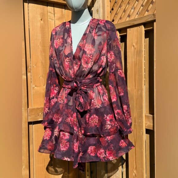 🆕 BRONX & BANCO 🧿 NWOT Bedouin Coastal Mini Dress, Rose Burnout - Sz XS US 2 - Picture 4 of 15
